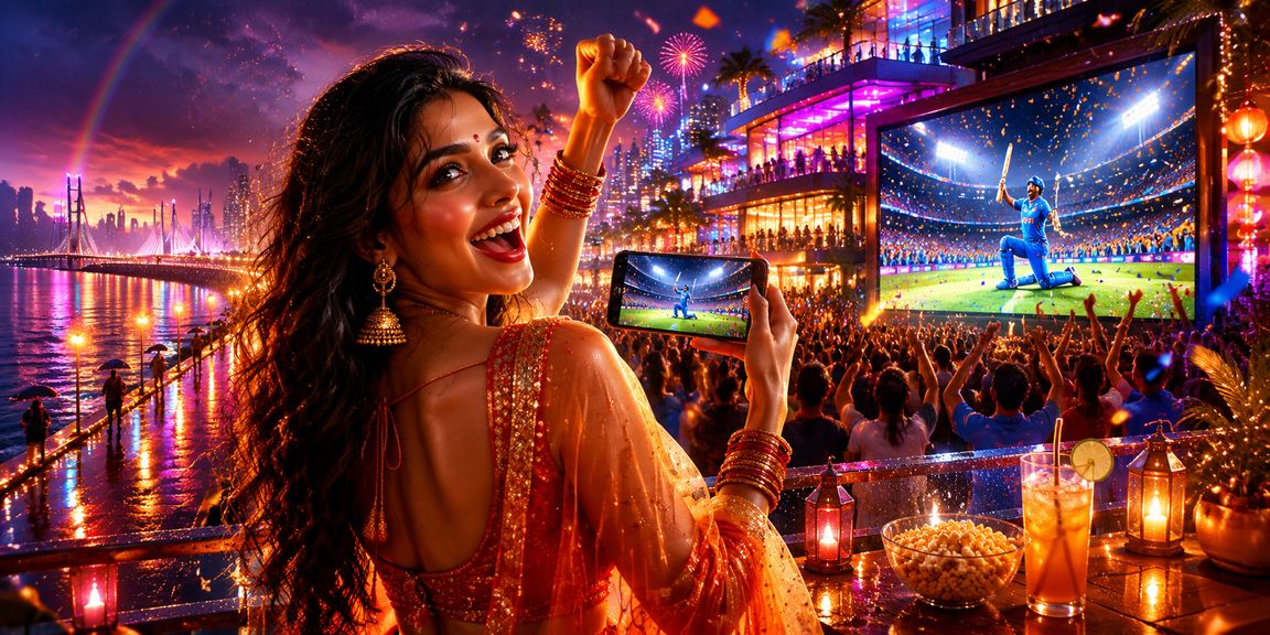Night view of mobile gaming market in Mumbai with vibrant lights